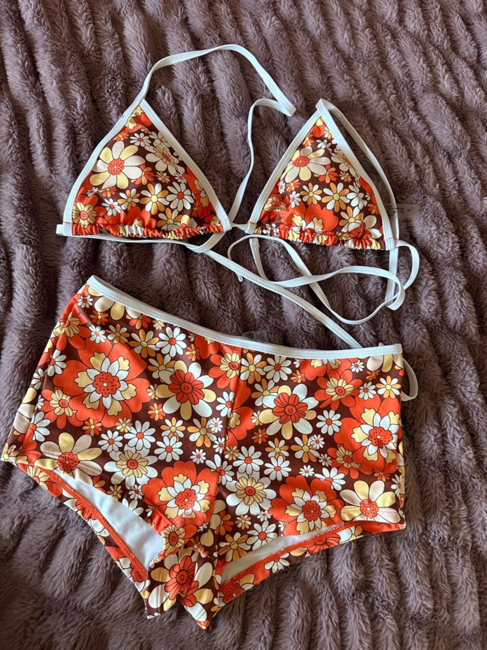 Floral bikini/ 70s bikini floral pattern swimsuit